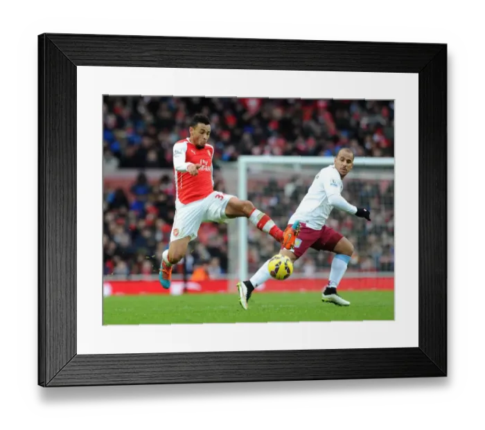 Framed Print : Coquelin Outmuscles Agbonlahor: Arsenal vs Aston Villa, Premier League 2015