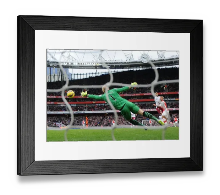 Framed Print : Theo Walcott Scores Thrilling Goal Past Brad Guzan: Arsenal vs Aston Villa, Premier League 2014-15 Framed Print : Theo Walcott Scores Thrilling Goal Past Brad Guzan: Arsenal vs Aston Villa, Premier League 2014-15