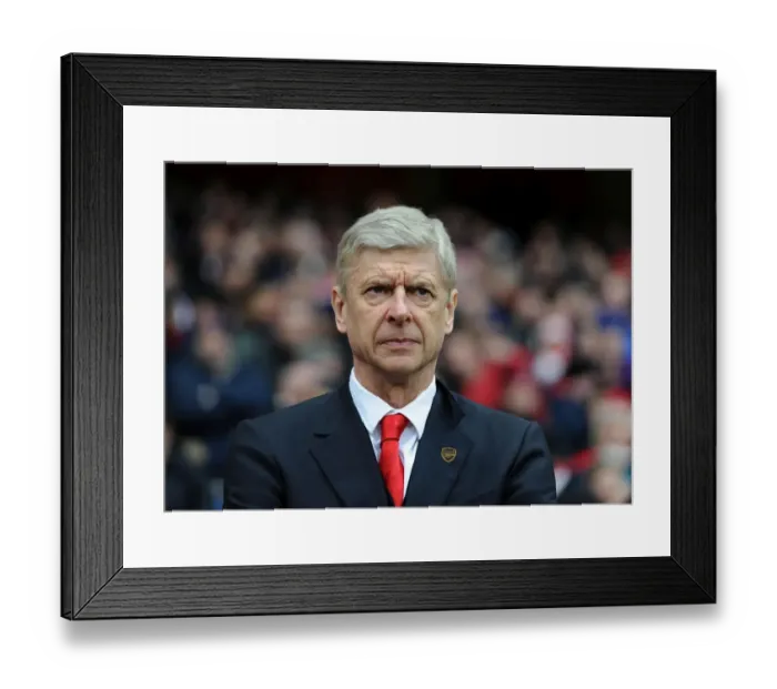 Framed Print : Arsene Wenger: Arsenal Manager Before Arsenal vs Aston Villa, Premier League 2014-15