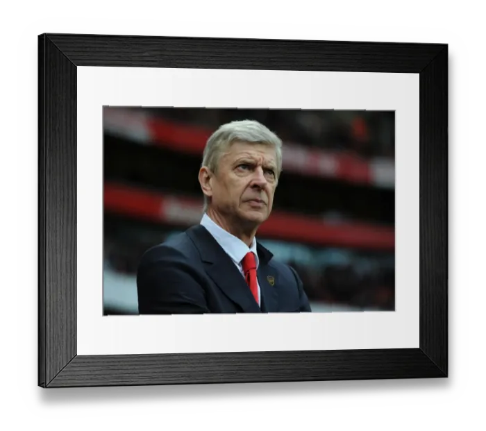 Framed Print : Arsene Wenger: Arsenal Manager Before Arsenal vs Aston Villa, Premier League 2014-15