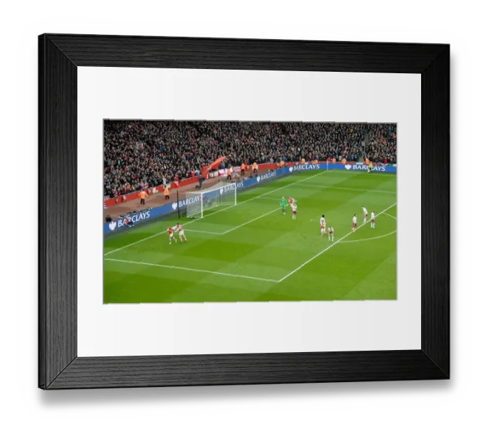 Framed Print : Arsenal vs Aston Villa: Barclays Premier League Showdown at Emirates Stadium