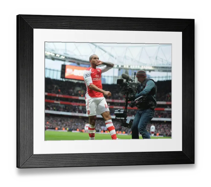 Framed Print : Theo Walcott's Hat-Trick: Arsenal's Triumph over Aston Villa in the 2014-15 Premier League Framed Print : Theo Walcott's Hat-Trick: Arsenal's Triumph over Aston Villa in the 2014-15 Premier League