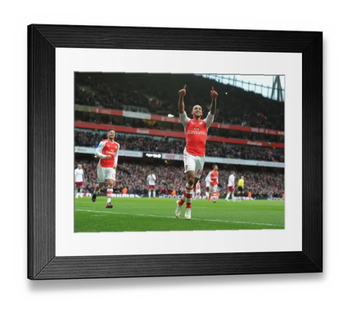 Framed Print : Theo Walcott's Hat-Trick: Arsenal's Victory Over Aston Villa, Premier League 2014-15