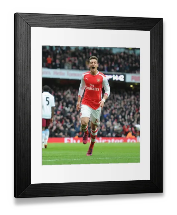 Framed Print : Mesut Ozil Scores Second Goal: Arsenal vs. Aston Villa, Premier League 2014-15 Framed Print : Mesut Ozil Scores Second Goal: Arsenal vs. Aston Villa, Premier League 2014-15