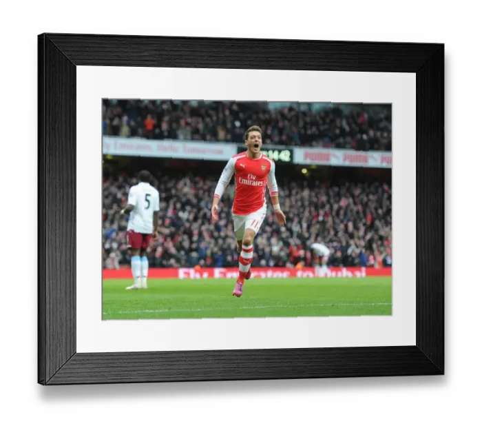 Framed Print : Mesut Ozil's Decisive Goal: Arsenal's Victory over Aston Villa, Premier League 2014-15 Framed Print : Mesut Ozil's Decisive Goal: Arsenal's Victory over Aston Villa, Premier League 2014-15