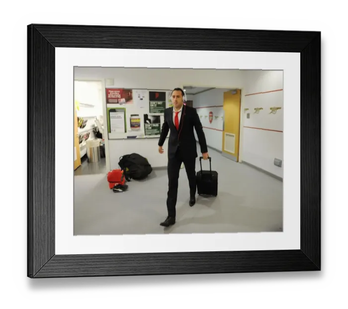 Framed Print : Arsenal FC: David Ospina's Arrival at Emirates Stadium before Arsenal vs Aston Villa (2015)