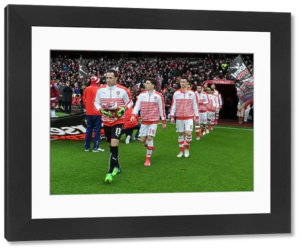 Arsenal Trio: Bellerin, Koscielny, and Ospina Pre-Match, Arsenal vs Aston Villa, Premier League 2014-15