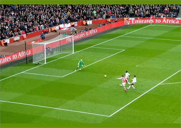 Mesut Ozil Scores the Second Goal: Arsenal vs. Aston Villa, Premier League 2014-15