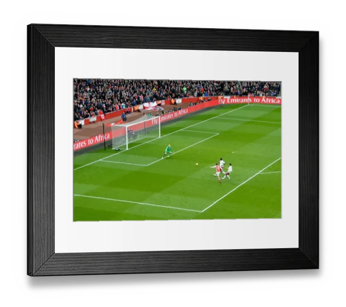 Framed Print : Mesut Ozil Scores the Second Goal: Arsenal vs. Aston Villa, Premier League 2014-15 Framed Print : Mesut Ozil Scores the Second Goal: Arsenal vs. Aston Villa, Premier League 2014-15