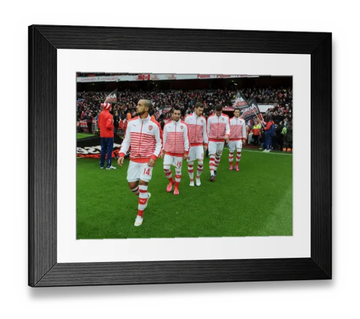 Framed Print : Arsenal Starters: Walcott, Cazorla, Ramsey, Giroud, Ozil - Arsenal v Aston Villa, Premier League 2014-15