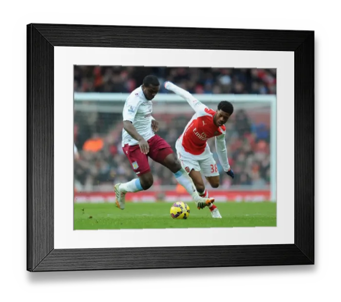 Framed Print : Arsenal vs. Aston Villa: Clash between Chuba Akpom and Jores Okore