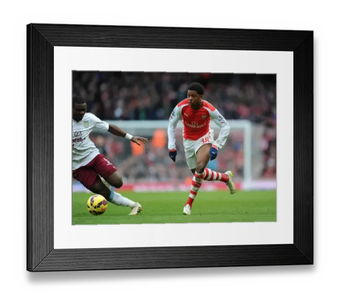 Framed Print : Arsenal vs Aston Villa: Chuba Akpom in Action at the Emirates Stadium, Premier League 2014-15 Framed Print : Arsenal vs Aston Villa: Chuba Akpom in Action at the Emirates Stadium, Premier League 2014-15