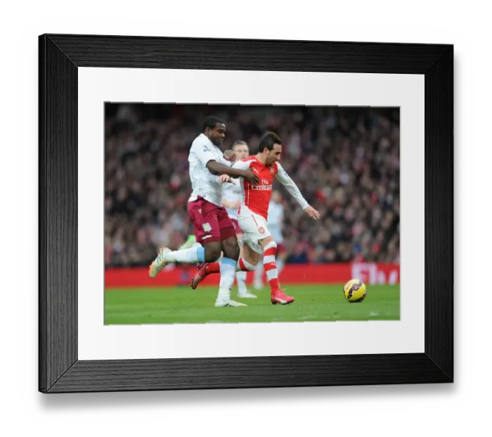 Framed Print : Santi Cazorla's Agile Outmaneuver of Jores Okore: A Premier League Masterclass (Arsenal vs Aston Villa, 2014-15)