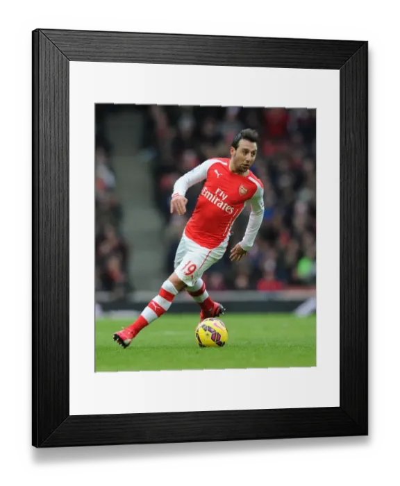 Framed Print : Santi Cazorla in Action: Arsenal vs Aston Villa, Premier League 2014-15