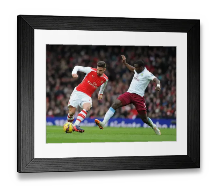 Framed Print : Giroud Outmaneuvers Okore: Arsenal vs Aston Villa, Premier League 2014-15 Framed Print : Giroud Outmaneuvers Okore: Arsenal vs Aston Villa, Premier League 2014-15