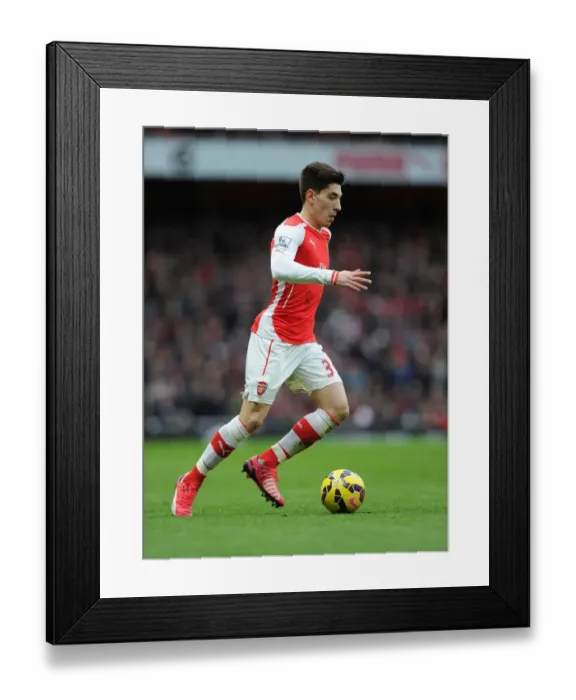 Framed Print : Arsenal's Unstoppable Force: Hector Bellerin in Action Against Aston Villa, Premier League 2014-15
