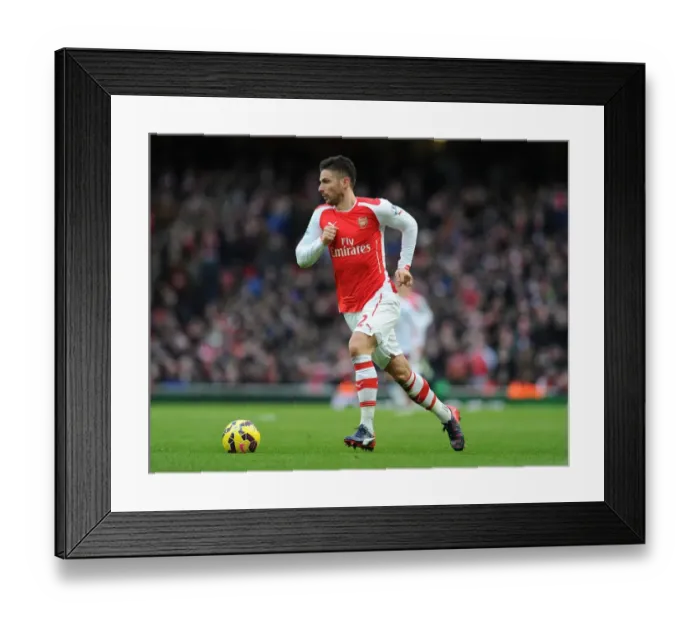 Framed Print : Arsenal's Olivier Giroud in Action Against Aston Villa, Premier League 2014-15 Framed Print : Arsenal's Olivier Giroud in Action Against Aston Villa, Premier League 2014-15