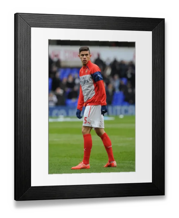 Framed Print : Gabriel of Arsenal: Readying for Battle - Tottenham vs Arsenal, Premier League 2014-15