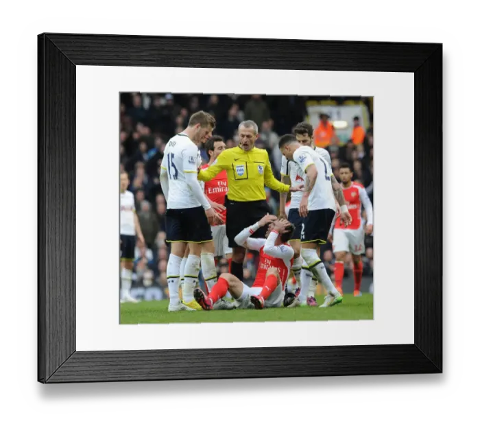 Framed Print : Tottenham vs. Arsenal: Intense Rivalry in the Premier League (Nacho Monreal Surrounded by Tottenham Players) Framed Print : Tottenham vs. Arsenal: Intense Rivalry in the Premier League (Nacho Monreal Surrounded by Tottenham Players)