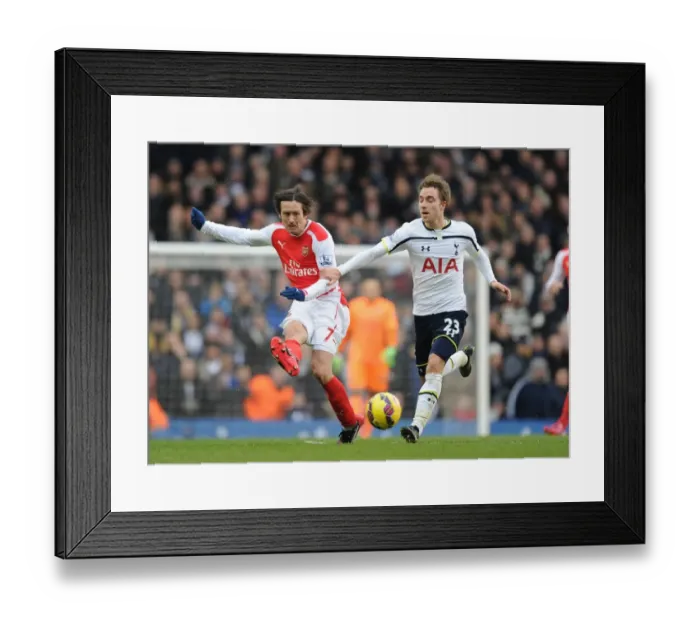Framed Print : Rosicky's Brilliant Outmaneuver: Arsenal Star Outsmarts Eriksen in Premier League Clash
