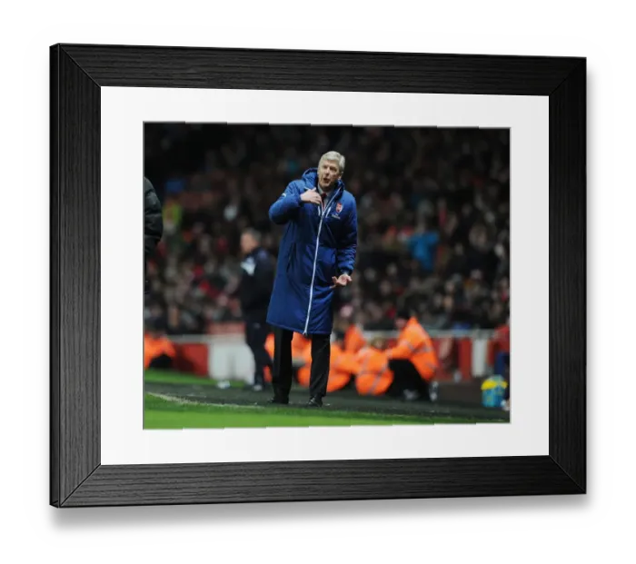 Framed Print : Arsene Wenger vs Leicester City: A Premier League Battle at Arsenal's Emirates Stadium, 2015
