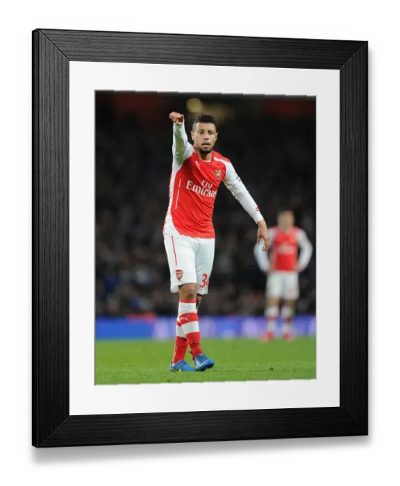 Framed Print : Arsenal's Coquelin Fights for Possession Against Leicester City in 2015 Premier League Clash