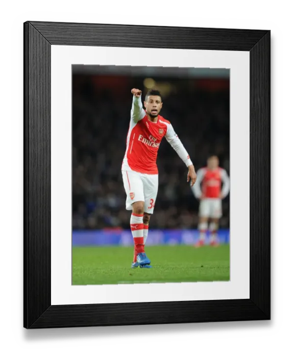Framed Print : Coquelin's Determined Battle for Possession: Arsenal vs. Leicester City, Premier League 2014-15