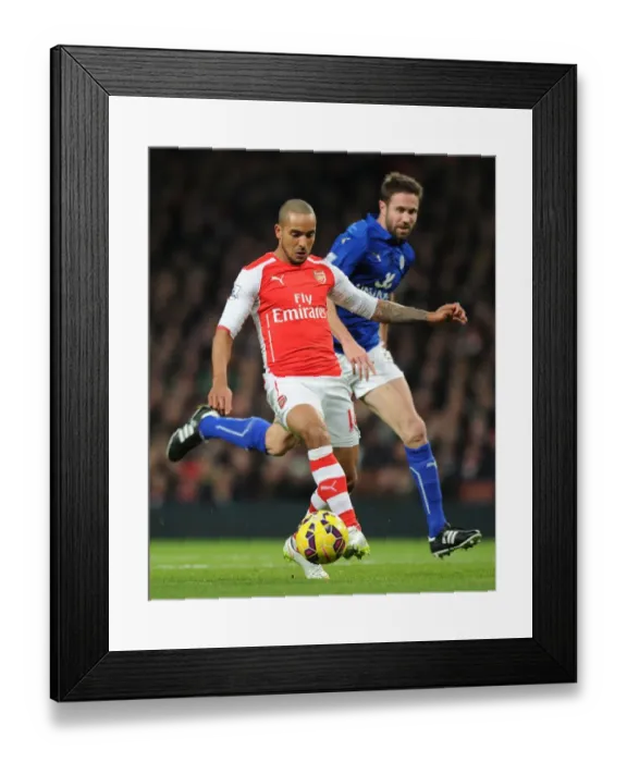 Framed Print : Theo Walcott Dashes Past Matthew Upson: Arsenal vs Leicester City, Premier League 2014-15 Framed Print : Theo Walcott Dashes Past Matthew Upson: Arsenal vs Leicester City, Premier League 2014-15
