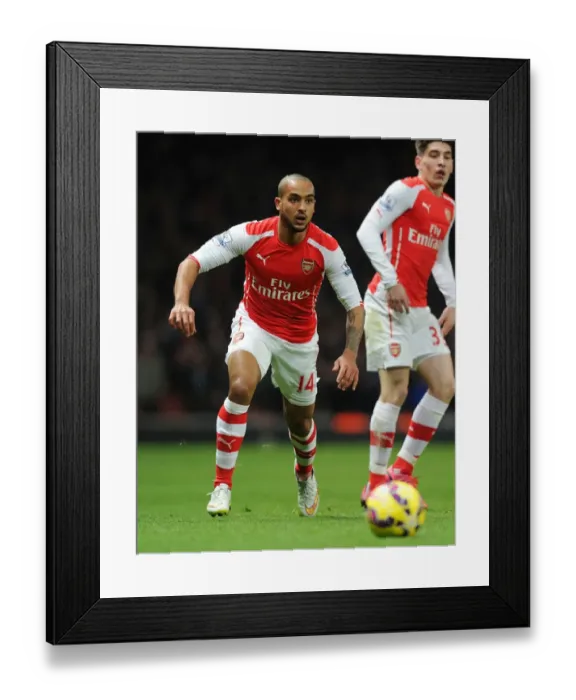 Framed Print : Theo Walcott in Action: Arsenal vs Leicester City, Premier League 2014-15