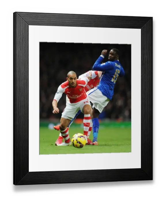 Framed Print : Theo Walcott Breaks Past Jeff Schlupp: Arsenal vs. Leicester City, Premier League 2014-15 Framed Print : Theo Walcott Breaks Past Jeff Schlupp: Arsenal vs. Leicester City, Premier League 2014-15