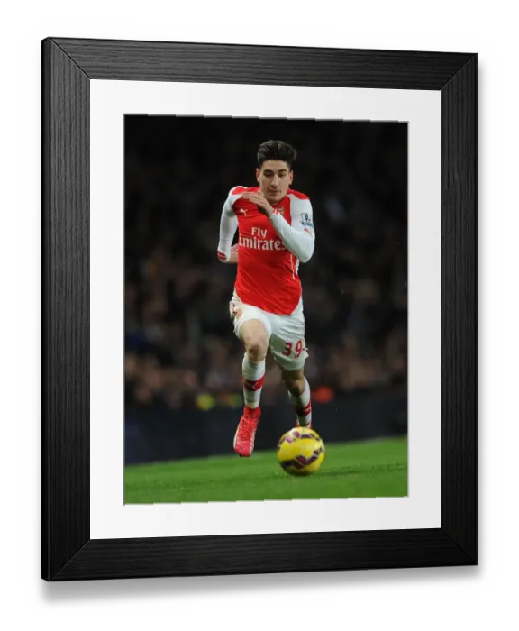 Framed Print : Hector Bellerin in Action: Arsenal vs Leicester City, Premier League 2014-15
