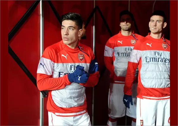 Hector Bellerin in the Tunnel: Arsenal v Leicester City, Premier League 2014-15