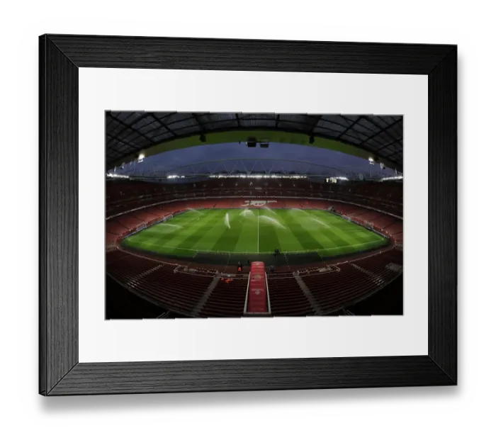 Framed Print : Pre-Match Pitch Preparation at Emirates Stadium: Arsenal vs Leicester City, 2015