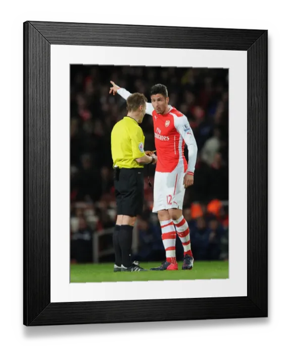 Framed Print : Giroud vs. Jones: A Contentious Moment at the Emirates - Arsenal v Leicester City, 2015 Framed Print : Giroud vs. Jones: A Contentious Moment at the Emirates - Arsenal v Leicester City, 2015