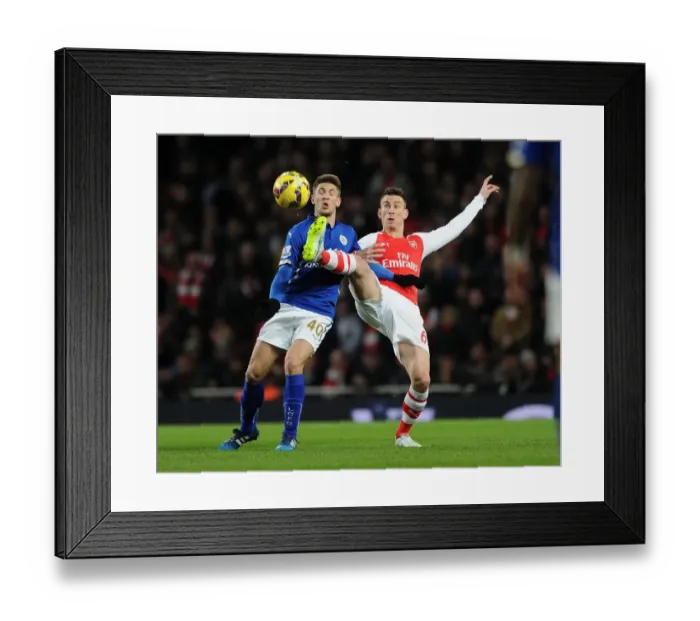 Framed Print : Arsenal vs Leicester City: Koscielny vs Kramaric in Intense Premier League Clash