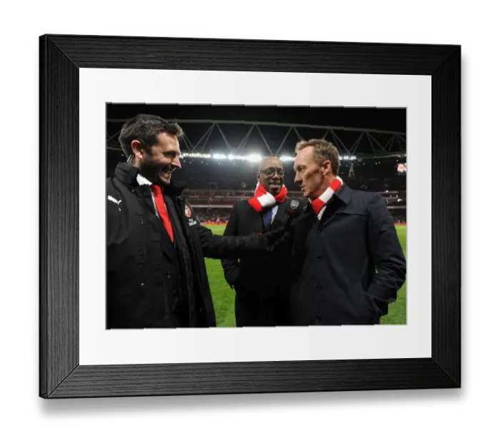 Framed Print : Arsenal Legends Wright and Dixon Reunite at Half-Time: Arsenal vs Leicester City, Premier League 2015