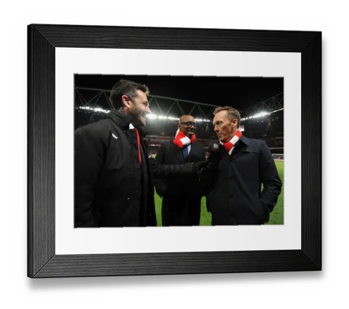 Framed Print : Arsenal Legends Wright and Dixon Reunite at Arsenal vs Leicester City: A Nostalgic Half-Time Moment Framed Print : Arsenal Legends Wright and Dixon Reunite at Arsenal vs Leicester City: A Nostalgic Half-Time Moment