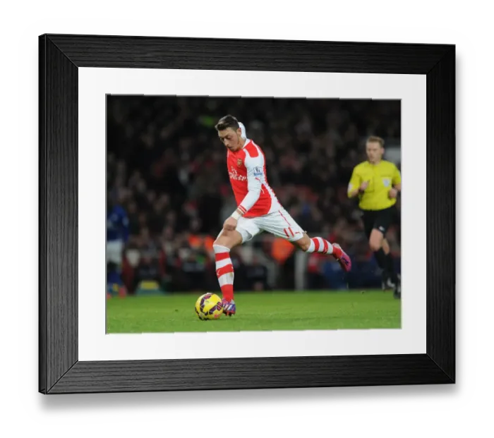 Framed Print : Mesut Ozil: Arsenal Star in Action Against Leicester City, Premier League 2014-15 Framed Print : Mesut Ozil: Arsenal Star in Action Against Leicester City, Premier League 2014-15