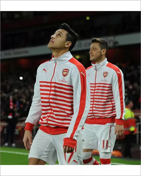 Arsenal's Star Duo: Sanchez and Ozil Before Arsenal v Leicester City (2015)
