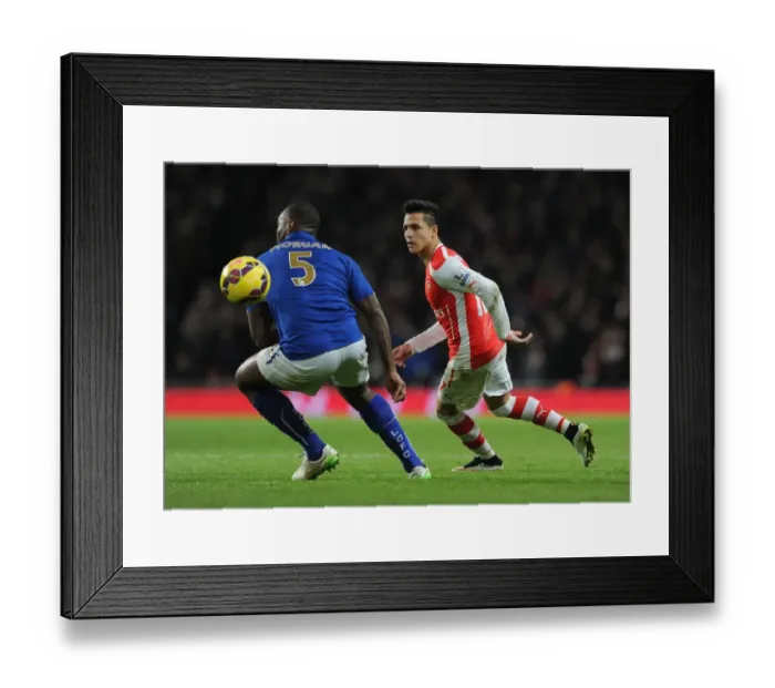 Framed Print : Clash of Titans: Sanchez vs Morgan - Arsenal vs Leicester City, Premier League 2014-15 Framed Print : Clash of Titans: Sanchez vs Morgan - Arsenal vs Leicester City, Premier League 2014-15