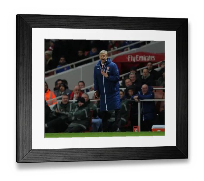 Framed Print : Arsene Wenger and Arsenal Face Off Against Leicester City in the Premier League (2015): A Clash at Emirates Stadium