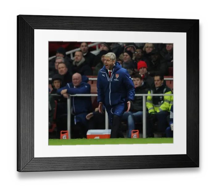 Framed Print : Arsene Wenger and Arsenal Face Off Against Leicester City in the Premier League Clash at Emirates Stadium (2015)
