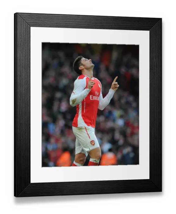 Framed Print : Olivier Giroud's Thrilling Goal: Arsenal Takes 1st Lead Over Middlesbrough in FA Cup Framed Print : Olivier Giroud's Thrilling Goal: Arsenal Takes 1st Lead Over Middlesbrough in FA Cup