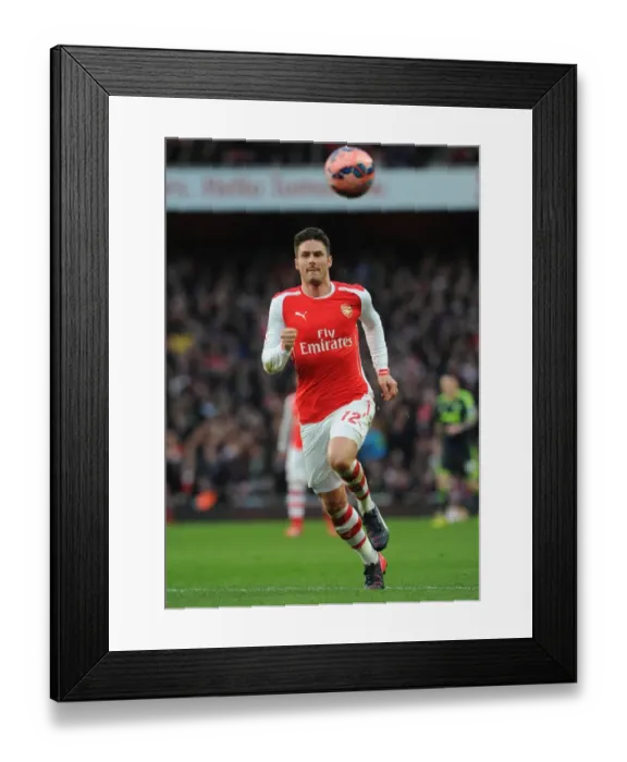 Framed Print : Olivier Giroud (Arsenal). Arsenal 2: 0 Middlesbrough. FA Cup 5th Round. Emirates Stadium, 15  /  2  /  15