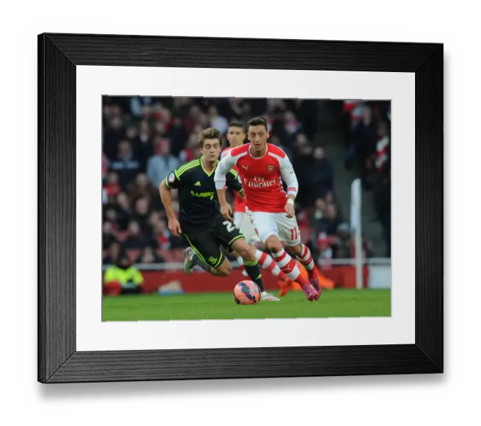 Framed Print : Mesut Ozil (Arsenal) Patrick Bamford (Middlesbrough). Arsenal 2: 0 Middlesbrough. FA Cup 5th Round