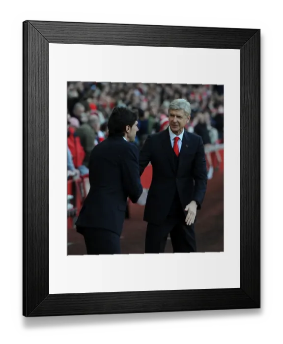 Framed Print : Arsene Wenger and Aitor Karanka's Pre-Match Handshake: Arsenal vs Middlesbrough, FA Cup 2014-15