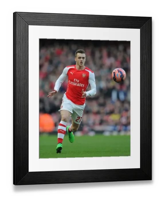 Framed Print : Determined Calum Chambers Stance: Arsenal vs Middlesbrough, FA Cup Fifth Round, Emirates Stadium