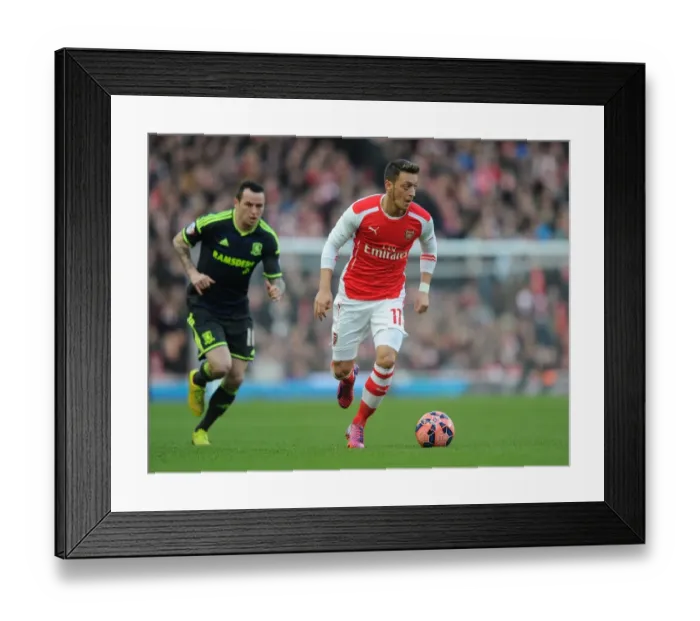 Framed Print : Arsenal's Mesut Ozil in Action against Middlesbrough in FA Cup Fifth Round