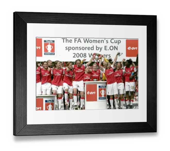 Framed Print : Arsenal Ladies Celebrate FA Cup Victory: Faye White and Jayne Ludlow Triumph Over Leeds United (5 / 5 / 08)