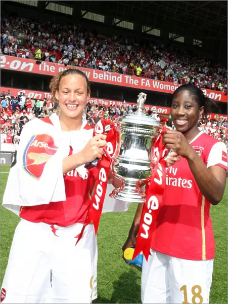 Arsenal's Lianne Sanderson and Anita Asante Celebrate FA Cup Victory